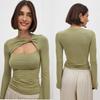 INS Trendy Double-Layer Collar Spring & Fall New Cut Out Fake Two-Piece Silm Slim Looking Micro-Pull Long Sleeves Women's T-shirt T-shirt