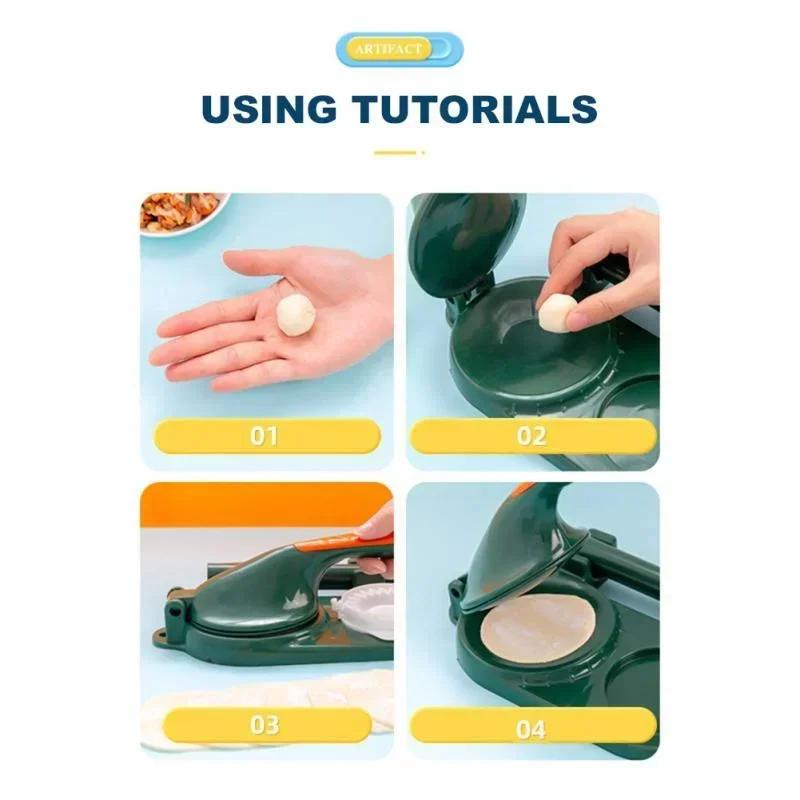 Kitchen Making Tools Type of Dumpling Press Divine Tool 2-in-1 Household Manual Rolling Dough Skin Molds Accessories Supplies