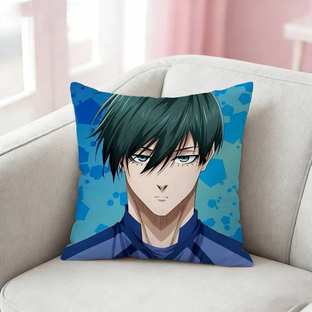 B-Blue Anime Lock Pillow Case For Sofa Living Room Home Office Decor Protective Cover