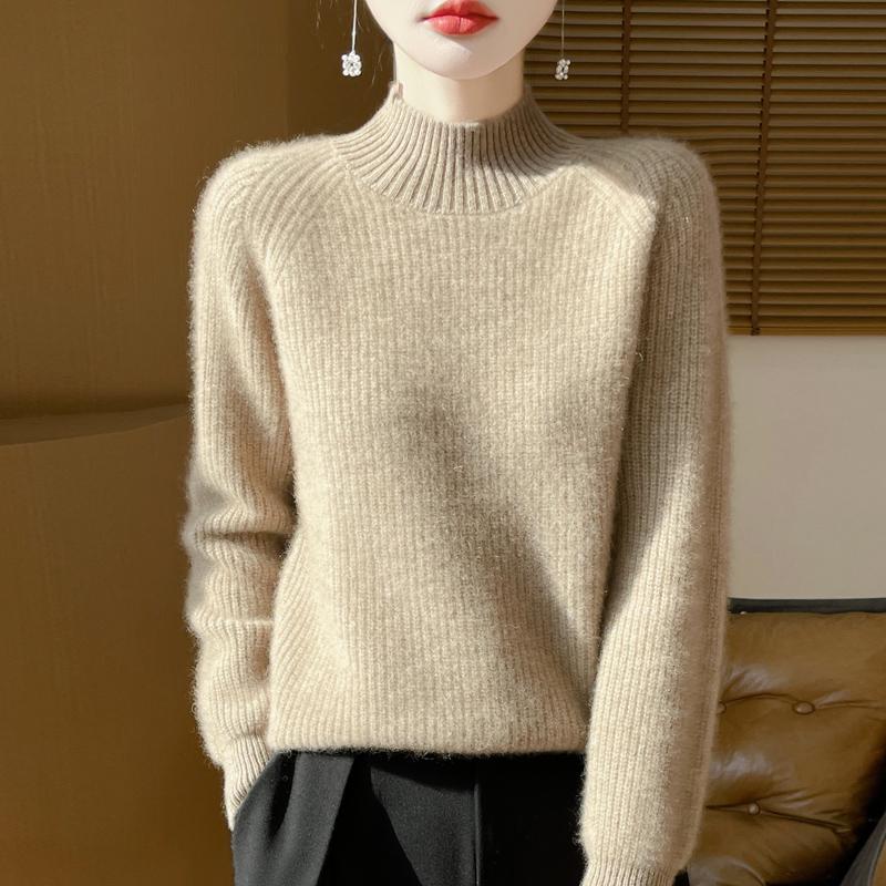 Women Sweater 100% Wool MODERN NEW SAGA Turtleneck Knit Pullover Thick Winter Jumpers Female Knit Tops