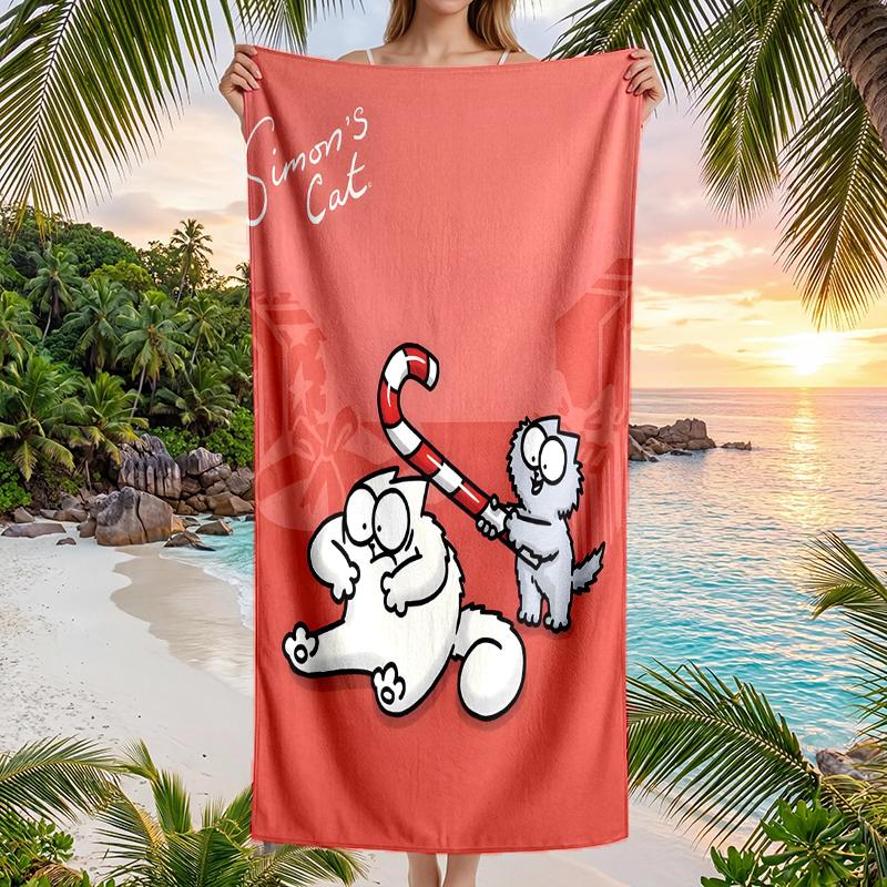 Simon'S Cat Fashion Beach Towel: Ideal for Summer Adventures Soft, absorbent and quick drying suitable for swimming and bathing