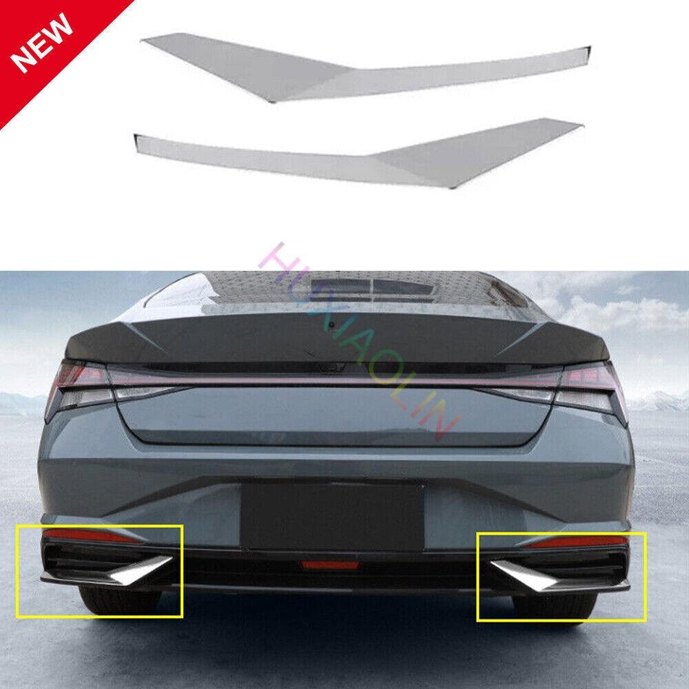 For Hyundai Elantra 2021-2023 Steel Chrome Rear Bumpers Lip Side Skirt Splitter