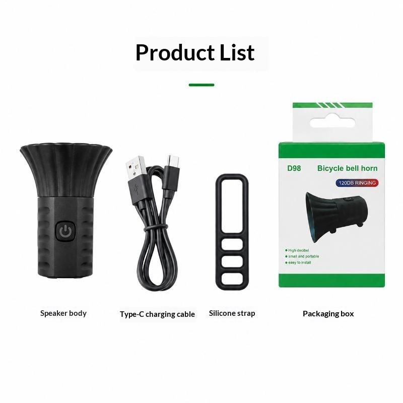 Bicycle Electric Horn Low Power Consumption Super Loud Waterproof Bike Bell for E-Scooter Mountain Bike Daily Riding Accessories