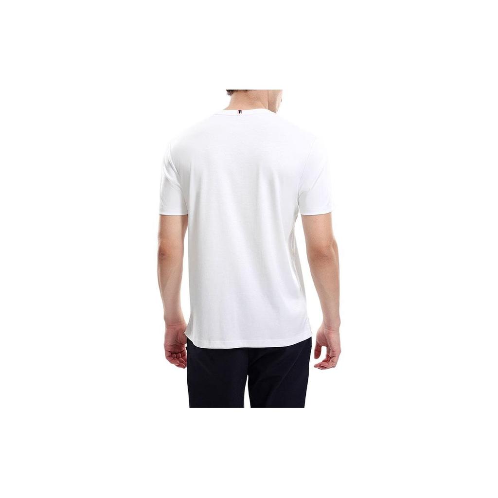 Fila Letter Logo Printed Round Neck Knit Short Sleeve T-Shirt Men Tops White F11M331111F-WT