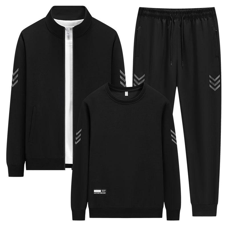 Big Size Hoodie Men's Suit Sports Suit Jacket Three Piece Set Casual Men's Cardigan Hoodie Pants