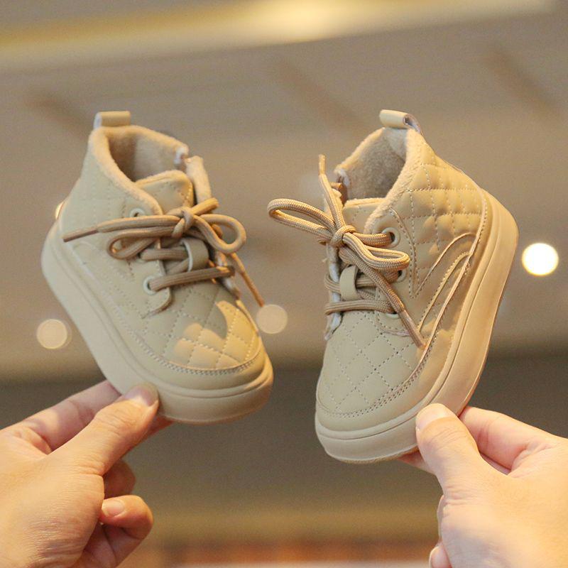 Weiche Sohle Kurze Stiefel für Jungen & Mädchen - Fleecegefütterte Baby Lauflernschuhe & Warme Winter Schneestiefel