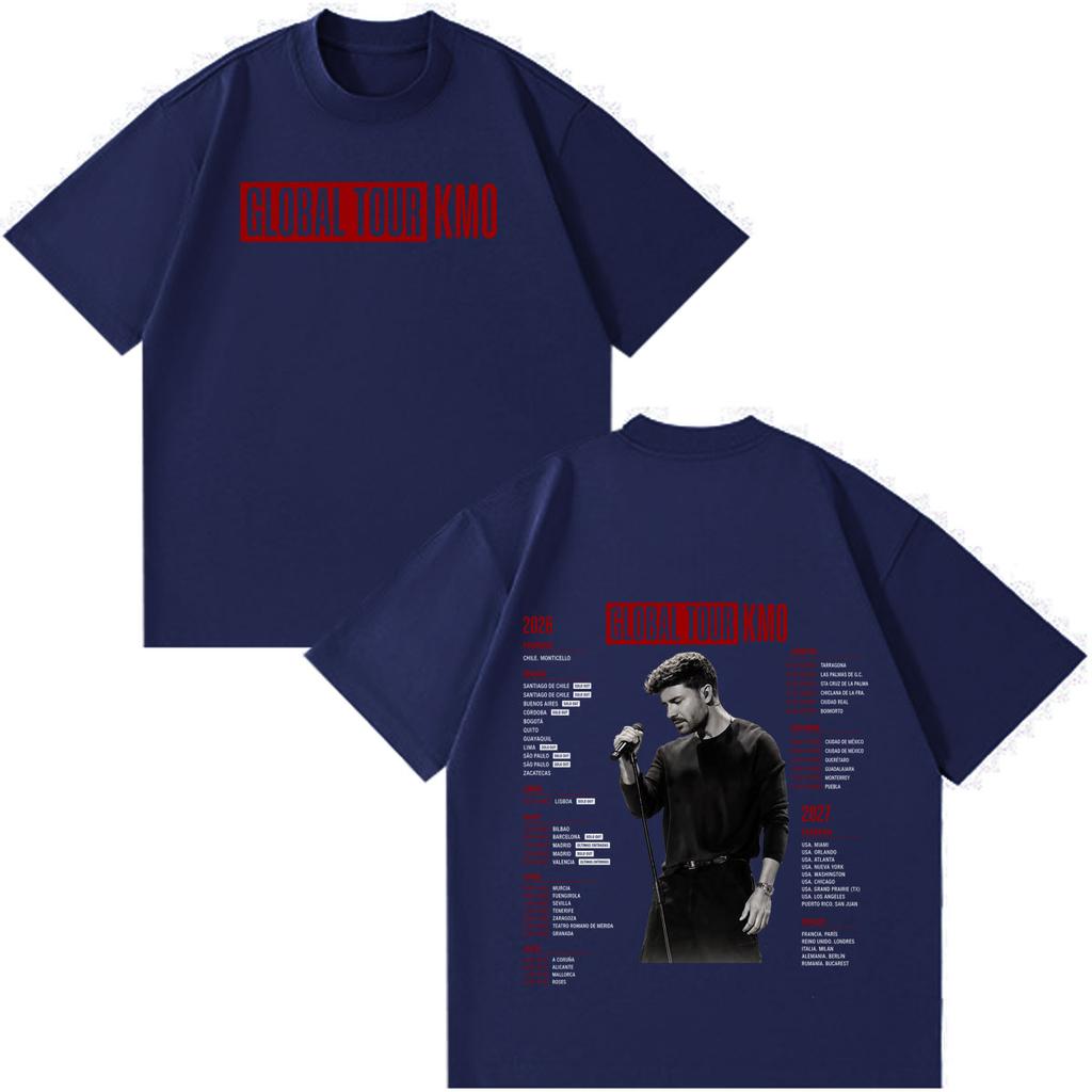Singer Pablo Alborn Kmo Global Tour 2026 Print Tees Unisex Unisex Hiphop Tshirts Shortsleeved Loose Vintage Tshirts Streetwear