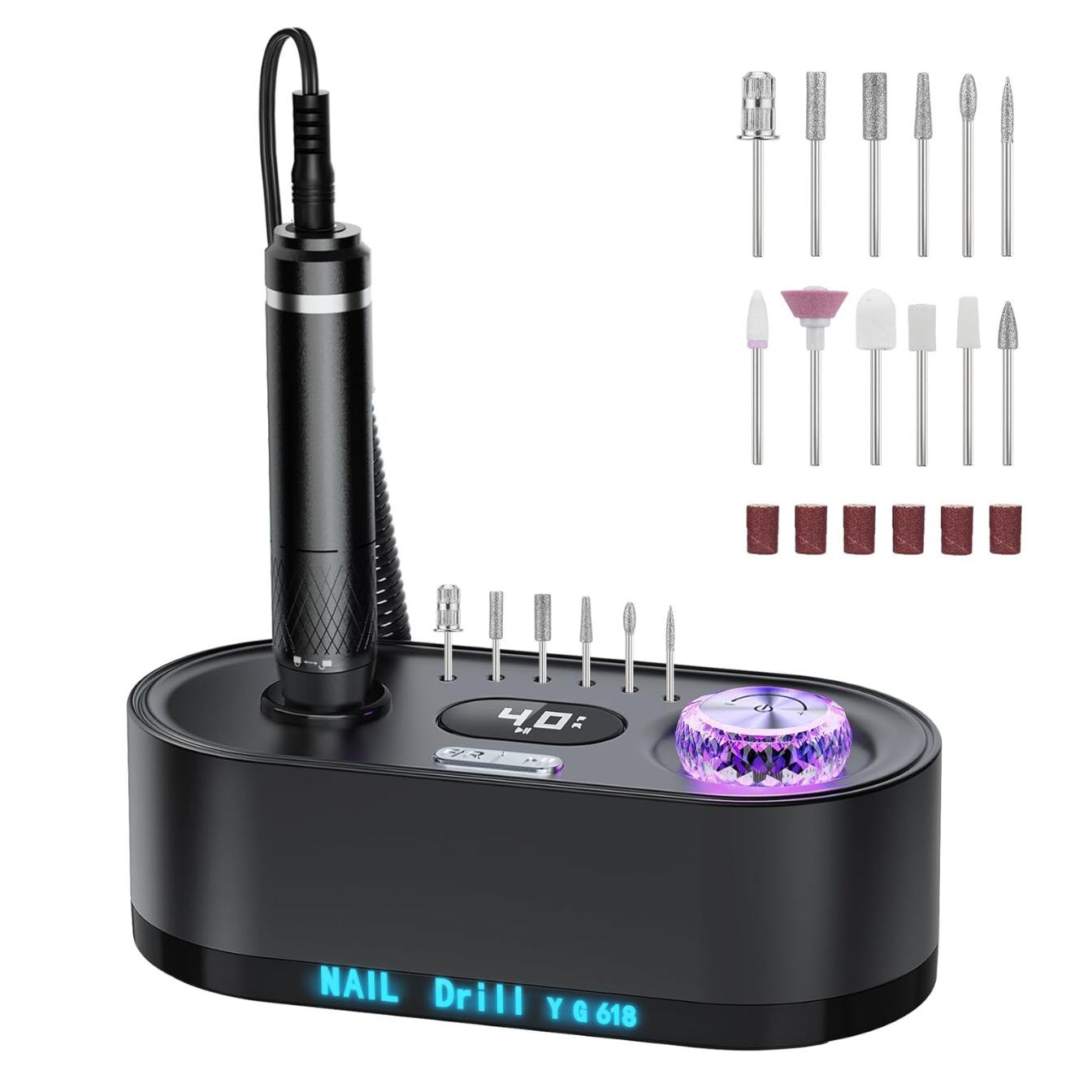 

Nail Polish Machine Electric Nail Drill Polisher Pen Nail Art Tool For Acrylic Gel Removal Professional Salon Use Portable Lightweight EU чёрный