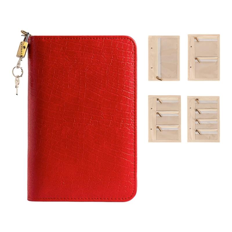 

Стильный мешочек для хранения украшений из ПУ-кожи с молниями и вместительными отделениями красный