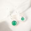 Beautiful Green Onyx Cab Gemstone 925 Solid Sterling Silver Dangle Earring 1.68" CE-15-30