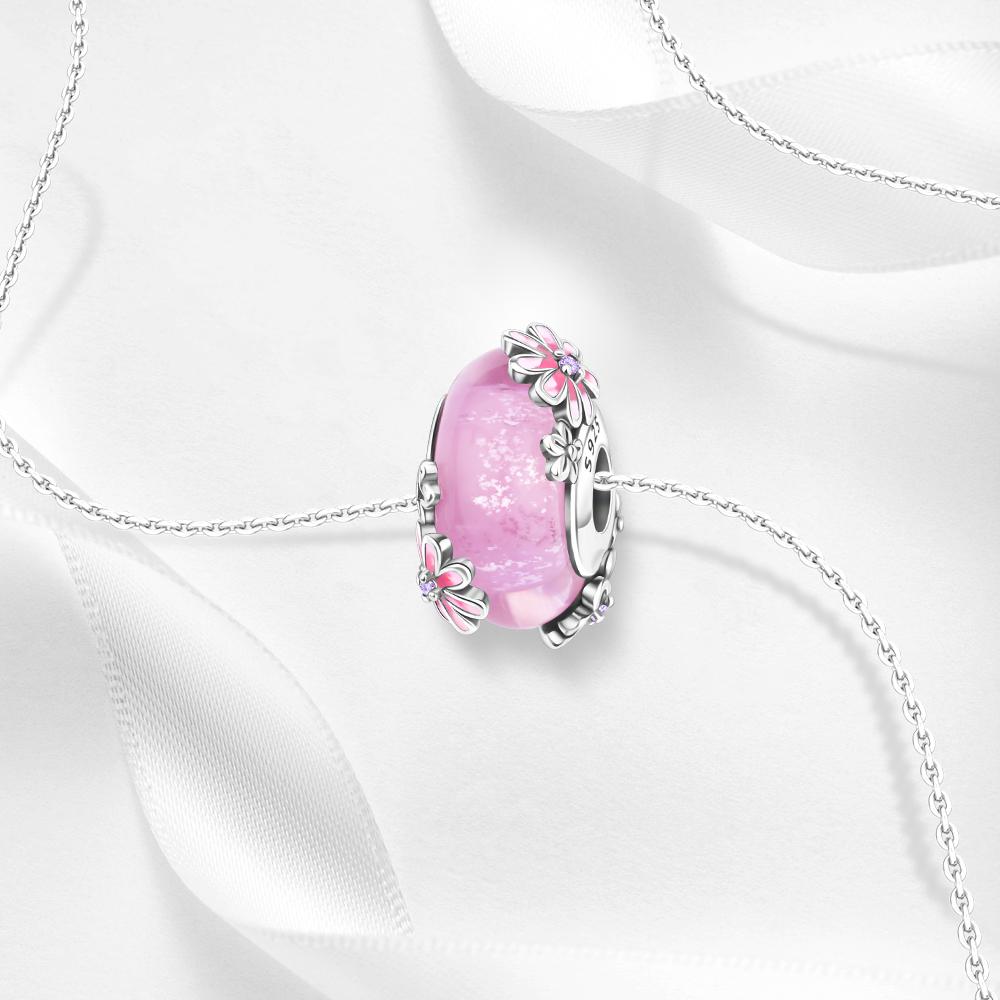 Crystal Clear Murano Glass Ripple Wavy Beads Charm Fits Brand Bracelet Women Copper Necklace Pendant Gift Charm