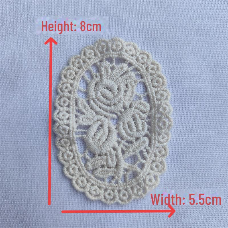 

Абрикосовая вышитая нашивка: Хлопковая нить овальная для детской одежды своими руками, кружевные аксессуары ручной работы