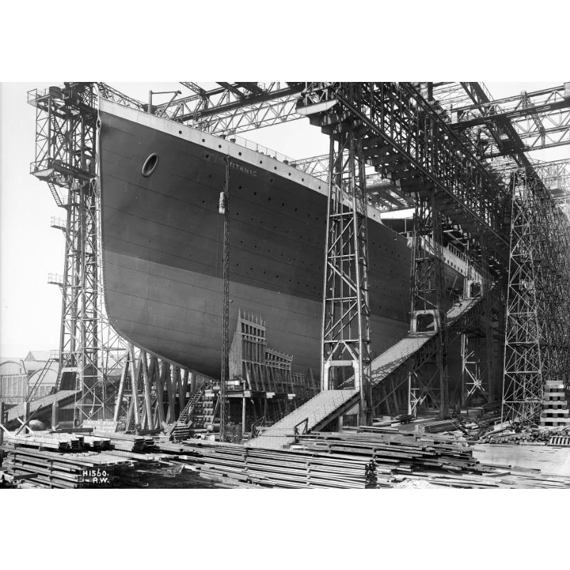 Černobílé staré fotografie Titaniku Plakát Plátno Tisk Retro Nástěnná dekorace Obrázek Vintage Nástěnná dekorace Nádherný 1912