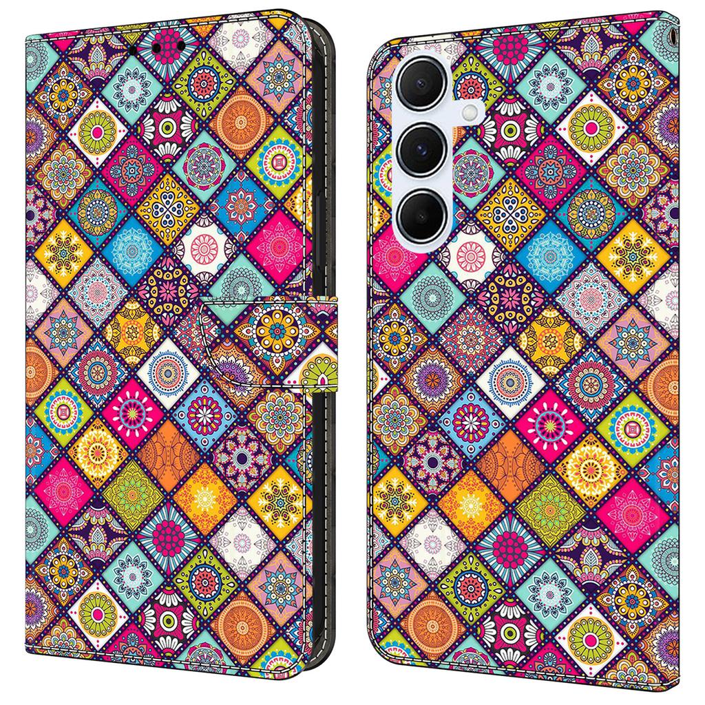 For Samsung Galaxy A05s 4G Case Pattern Printed Protective Cover TPU+PU Leather Flip Phone Case