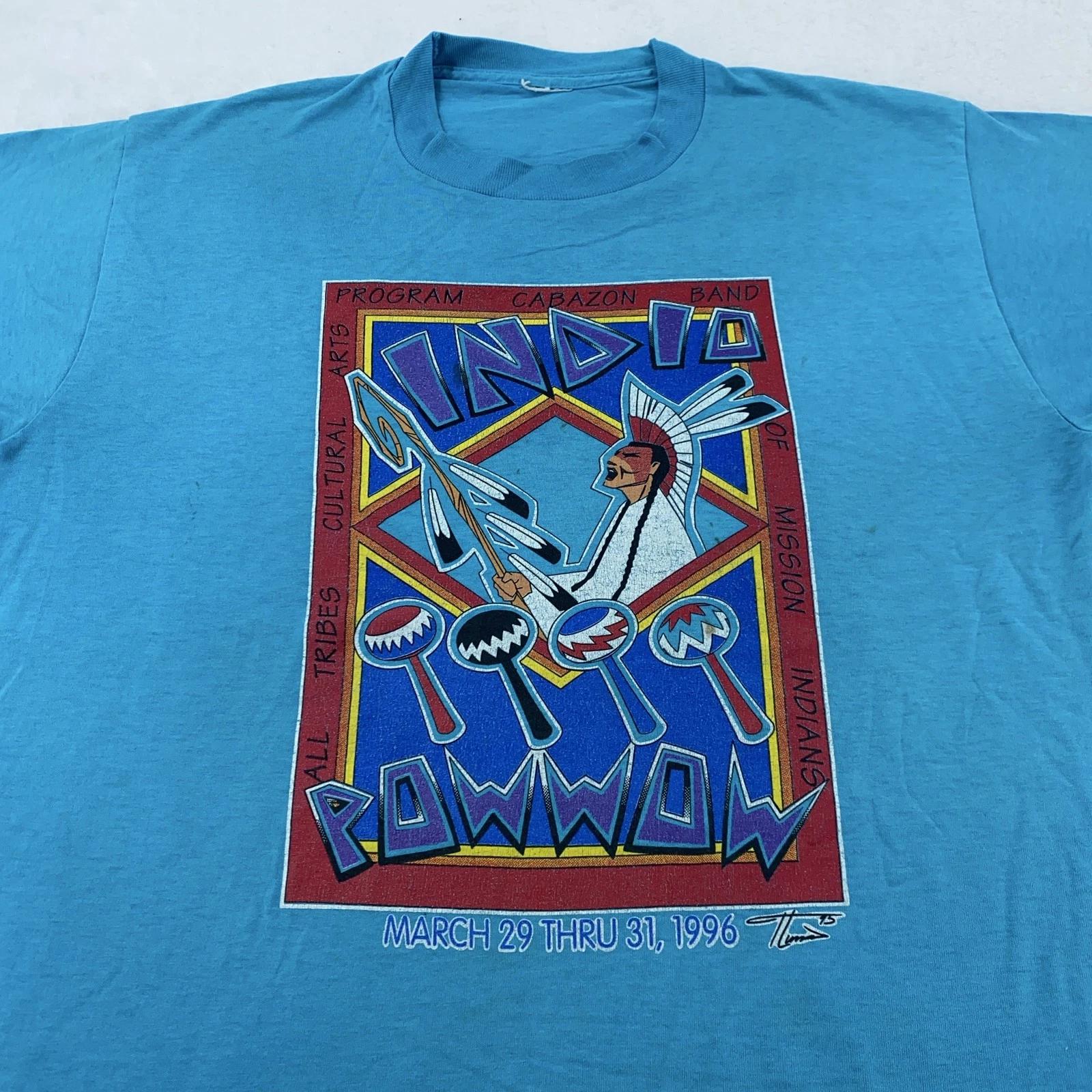 

Vintage Indio Powwow Shirt Mens Extra Large Cabazon Band Native 90s 1996 Tee S