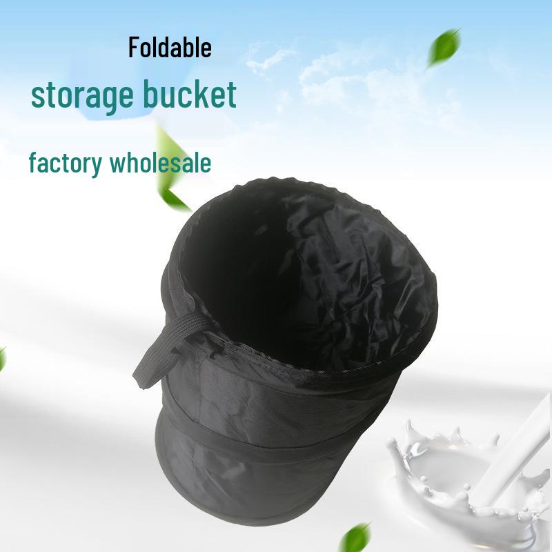 Compact Folding Car Trash Bin & Storage Bucket