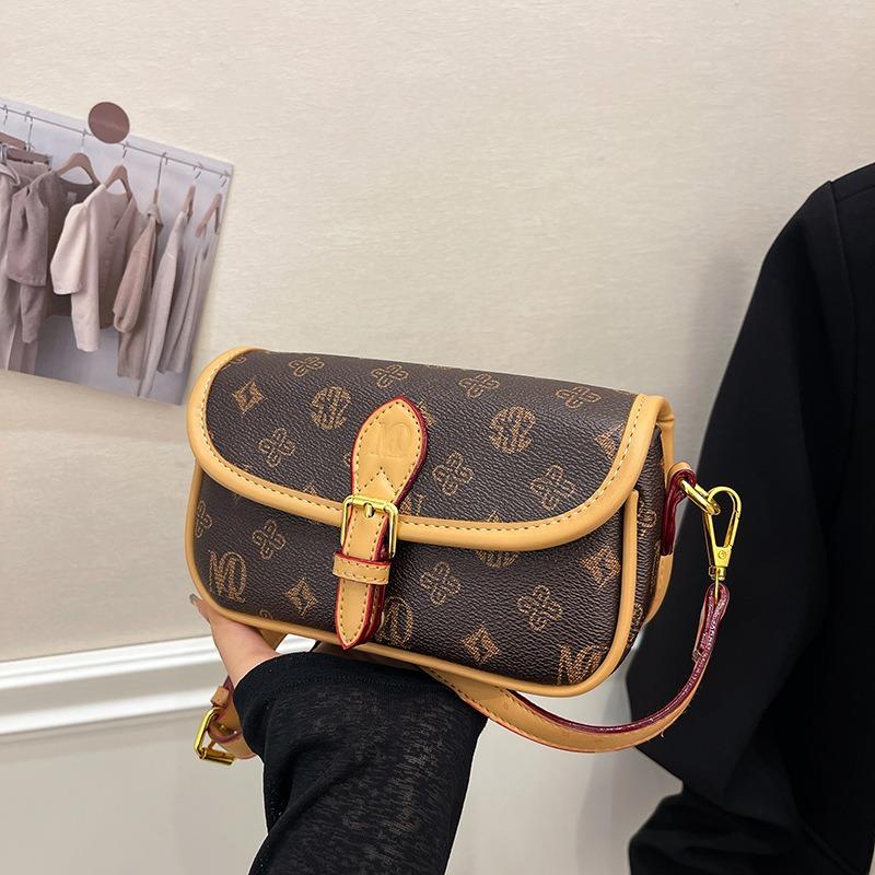 

Crossbody bag women s bag new retro presbyopia bag light luxury niche high-end versatile small square bag темно-коричневого