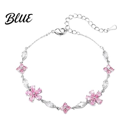 Non-fading Bracelet Women Shiny Rhinestones Inlaid Flower Comfortable Wear Shape