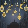 6Pcs Star Moon Garlands Hanging Streamers Banners for Eid Ramadans Backdrops Muslims Party Supplies Ceiling Garlands
