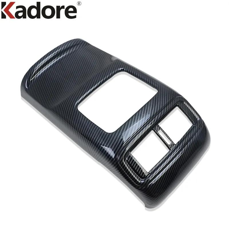 For Honda CR-V CRV 2017-  Carbon Fiber Car Armrest Box Rear Air Condition Vent Outlet Cover Trim Interior Accessories