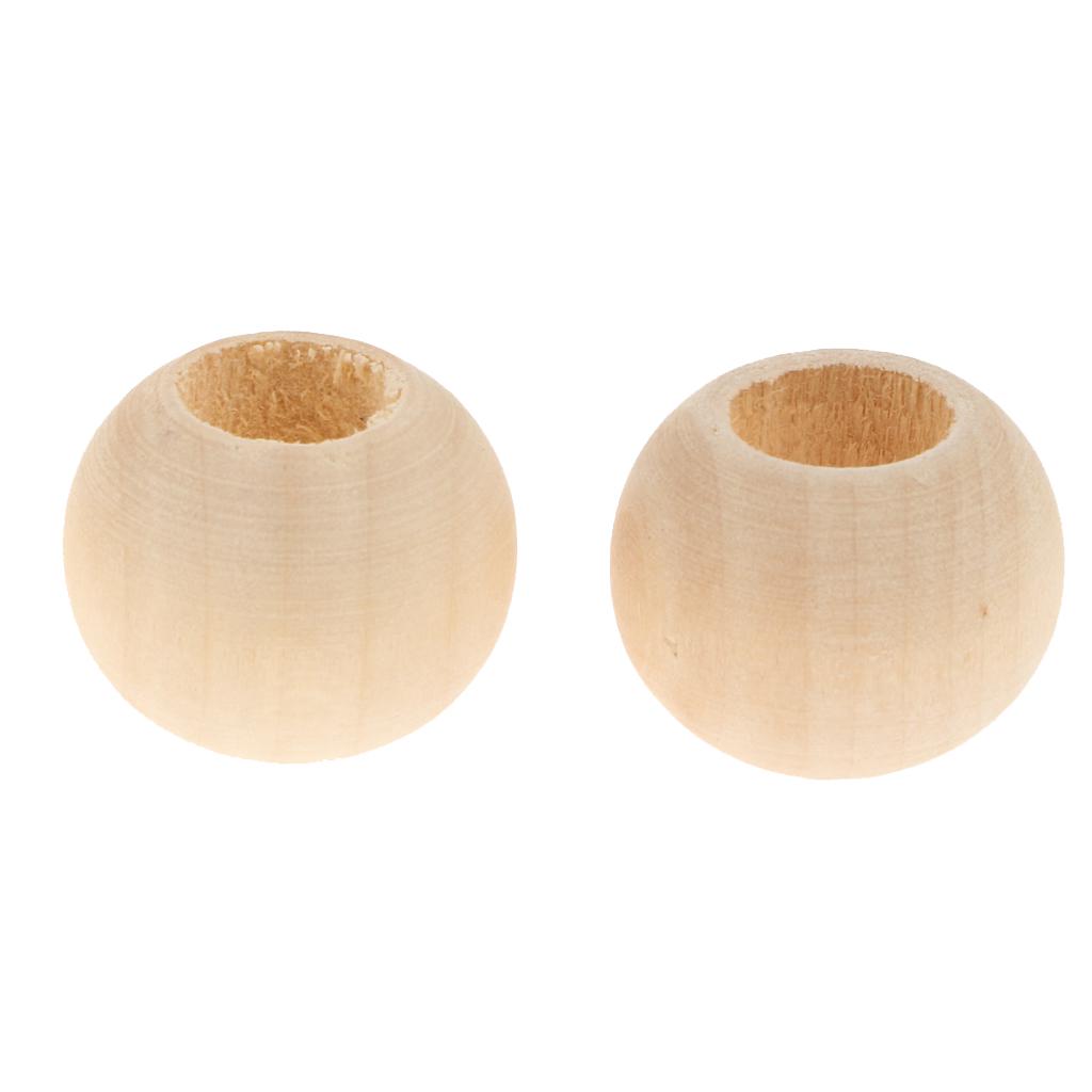 100 Stück große, runde, lose Holzperlen, 12 mm