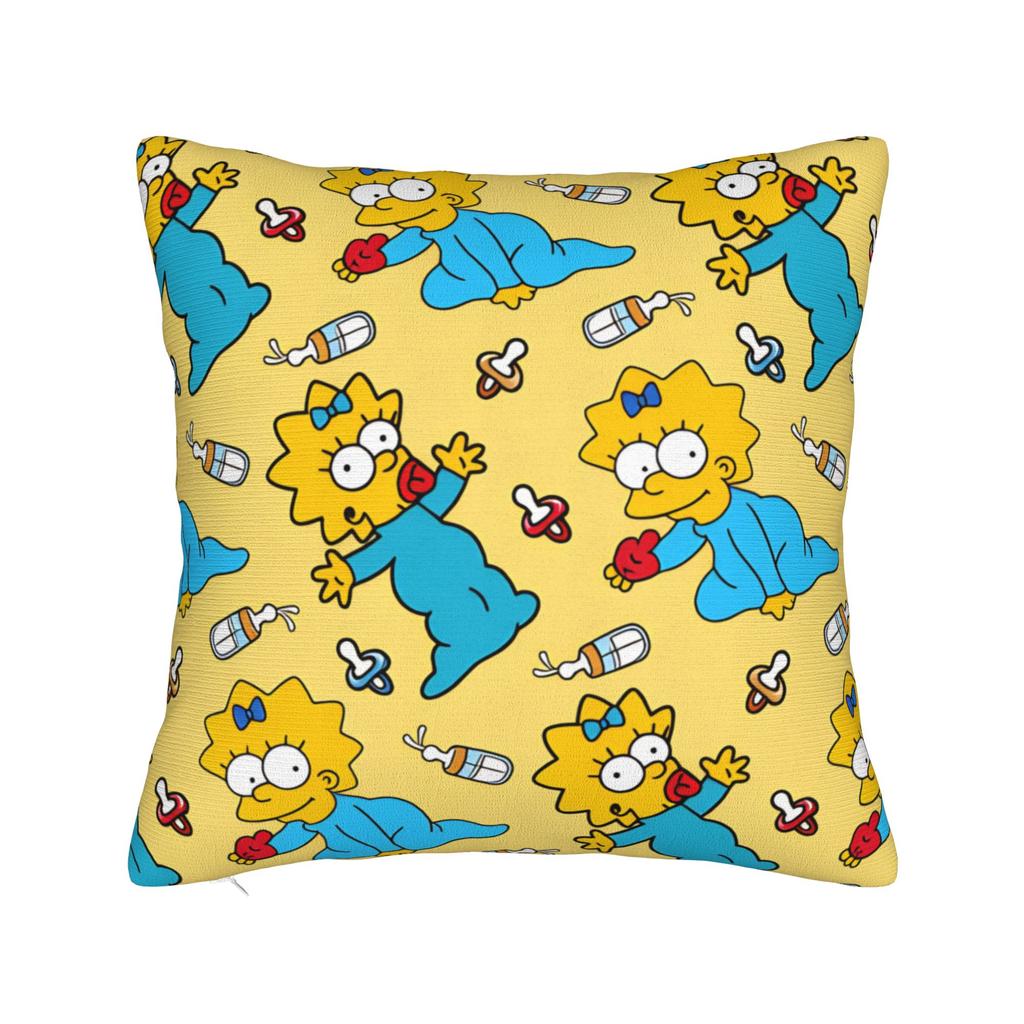 S-Simpsons Homer Donut Pink Sprinkles Pillow Case Retro Trendy Pillow Cover Print Pillowcases For Sofa Couch Bed Living Room