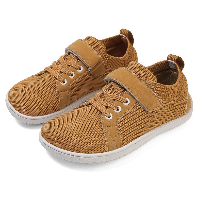 New children's wide last shoes flying woven shoes sports shoes boys and girls students low-top Velcro outdoor leisure