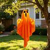 Window Hanging Ghost Ornament Halloween Glowing Decor, Fabric Light Up for Tree Door, Spooky Yard Patio Decoration Party, Trick or Treat Gift Outdoor