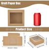 16pcs Square Foldable Creative Cardboard Box Gift Box with Window BurlyWood 14x14x5cm