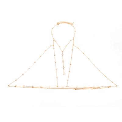 Rhinestone Body Chain Stylish Casual Tassel Crystal Bra Chain for Night Club Beach Party Masquerade