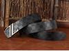 Men's Plaid Cowhide Belt with Stainless Steel Smooth Buckle