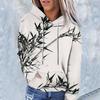 Floral Print Hooded Casual Women's Sweatshirt Fashion Long Sleeve Top
