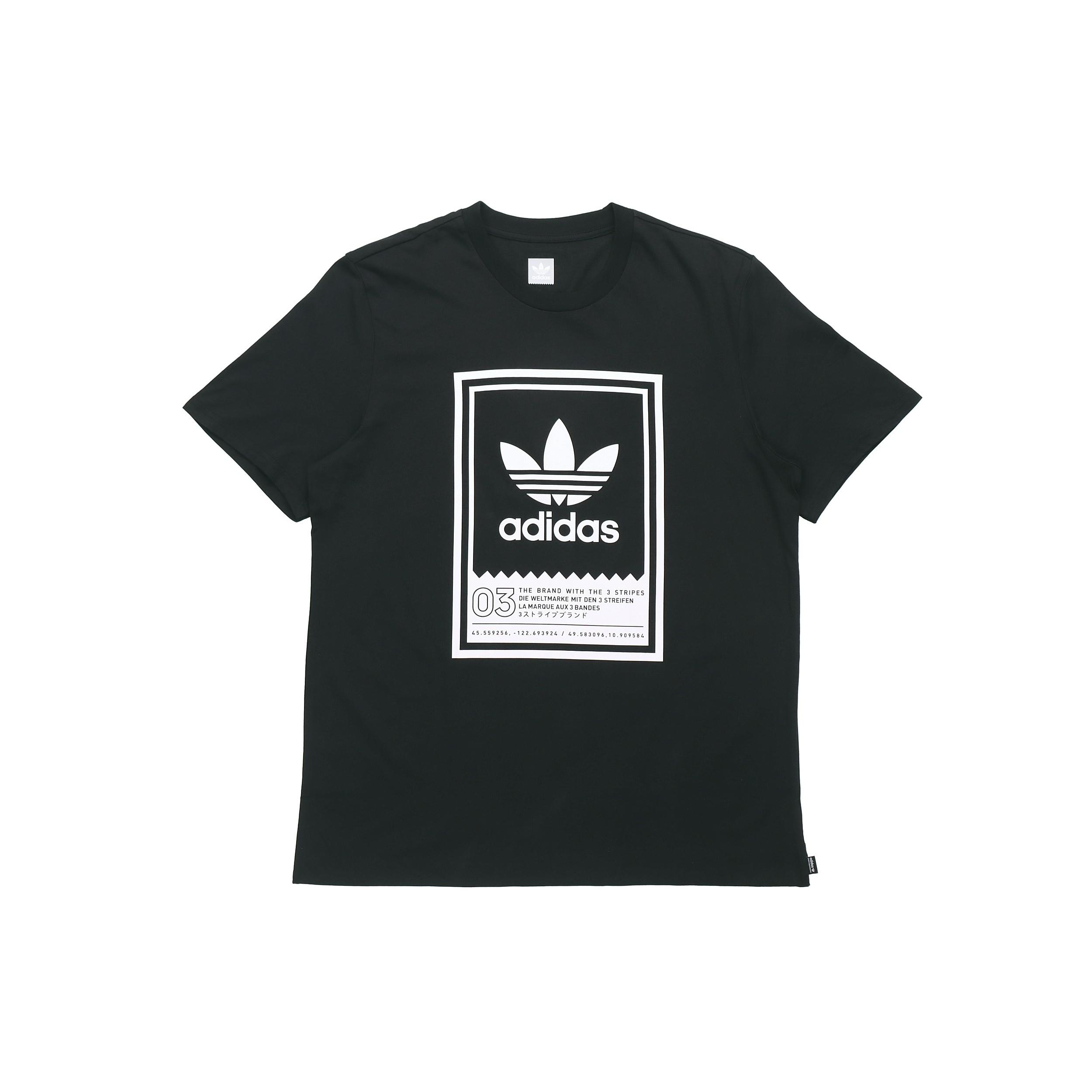 adidas originals Large Logo Printing Casual Sports Short Sleeve Black Men s DU8342 L