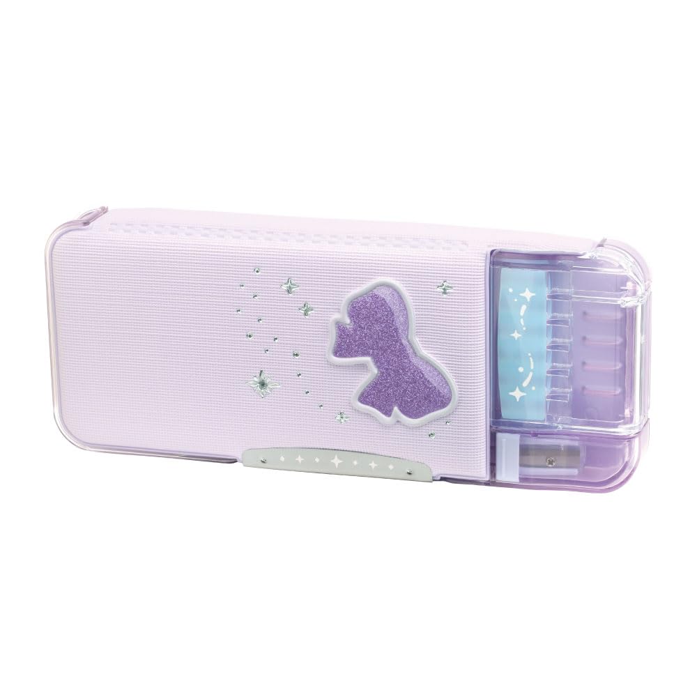 Sonic Pencil Pencil Pencil Glitter Liana Case, Check, Double-Sided Holder, Puri-ke, Ukasapo, Tiara, Violet, FD-1046-V