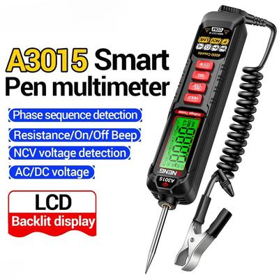 Multifunctional Digital Multimeter Phase Sequence Tester Pen AC/DC Voltage Zero/Fire Line Test 4000 Count NCV Detector Tester Tools Digital Display