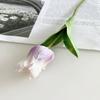 Artificial Tulip Flower Real Touch PU Faux Tulip Flower Stem with Leaves for Wedding Floral Arrangement Spring Home Office Table Decor