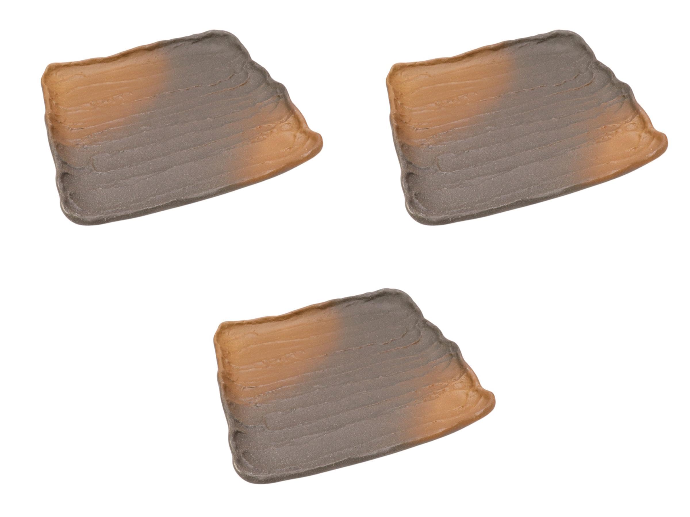 

Set of 3 Black Iga 22cm Pottery Plates x 22 x Irregular Shape Ceramic Plates by Setomonohonpo Tea-Blown Coarse-Sliced [22 1.5cm]