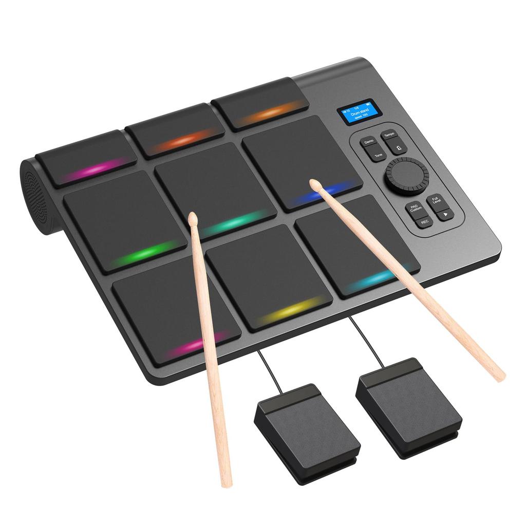 OYAYO Electronic Drum Drum LED Drum Pad MIDI Sustaining Japanese Instruction Manual Included Kit, 9-Pad, Velocity-Sensitive Pads, Light, Compatible,