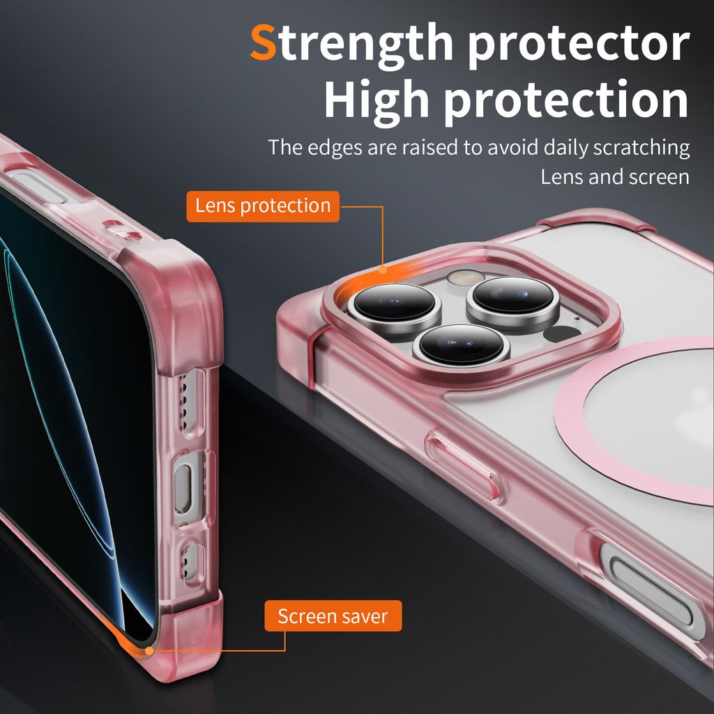 Shockproof Bumper For Magsafe Phone Case for Apple iPhone 16 15 14 Plus   11 Pro Max Clear Matte Armor Magnetic Cover Capa