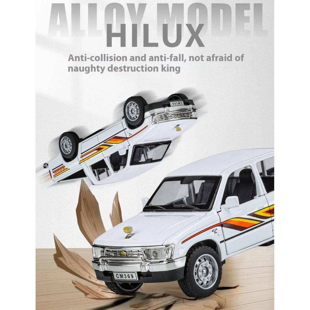 1/32 Scale Helax Simulation Alloy Car Model Toy Ornaments Collection Boy Gift with Sound and Light Off-road Pickup Truck