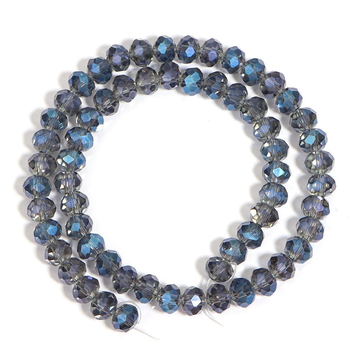 

60-130PCS 3/4/6/8/10mm Plated Color Faceted Crystal Glass Beads Abacus Beads Round Flat Loose Spacer Beads For Jewelry Making 3x2mm apx 130pcs синий