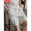 Hengyuanxiang Men's Linen Blend Casual Shorts