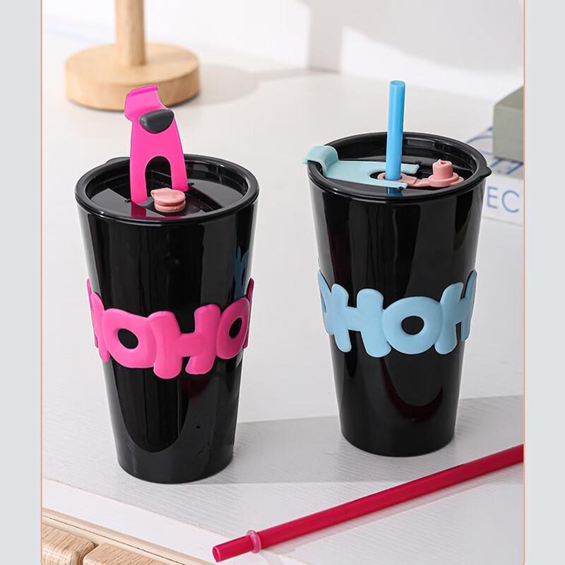 Changbaosen 450ml Double-Drink Glass Coffee & Water Cup (5-Pack)