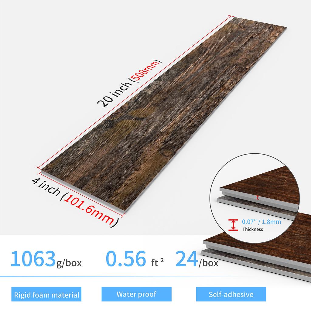 Woodgrain Wall Panels Thick Foam - Waterproof PET Matte Stickers for Kitchen Backsplash & Living Room Self-Adhesive