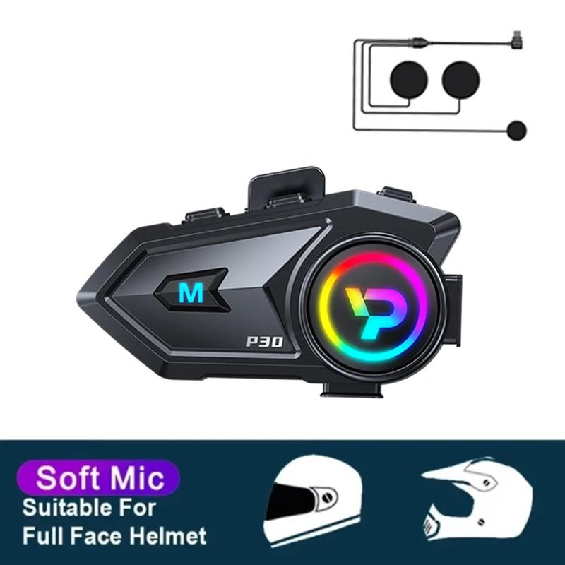 

KEBIDUMEI P30 Motorcycle Helmet Intercom Headset Bluetooth 6.0 Waterproof Handsfree Call Music Player Speaker Wireless Earphone