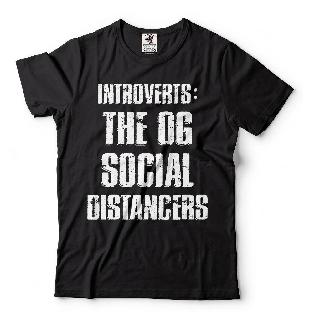 Introverts Social Distancing Funny T-shirt Virus outbreak control awareness Tee L