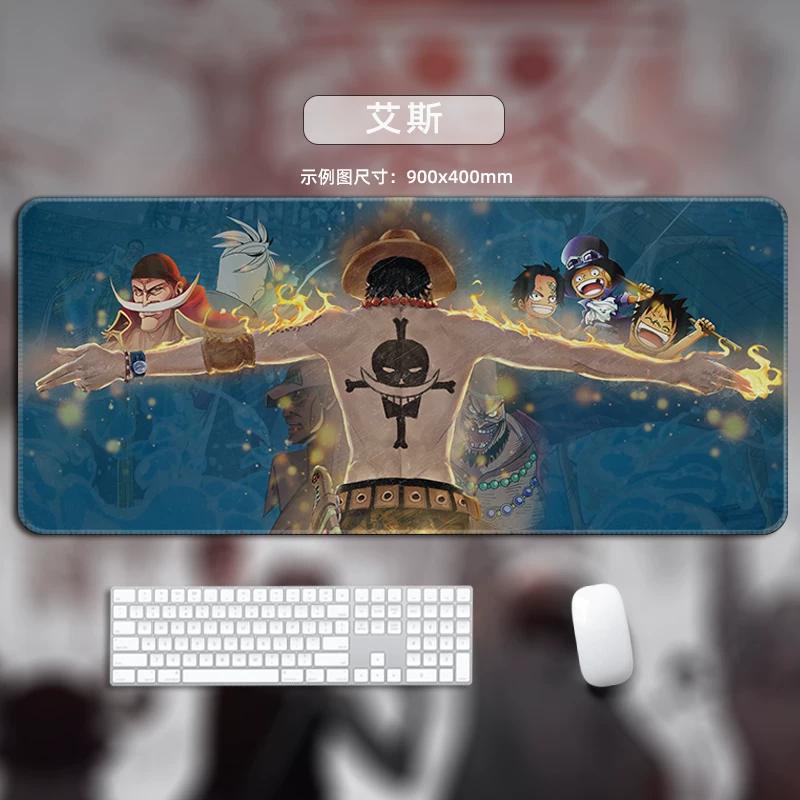 One Piece Leather Mouse Pad Oversized Small Office Gaming Keyboard Pad Desk Pad Bristle Bracelet Monkey D. Luffy Roronoa Zoro Decorative Desk Mat