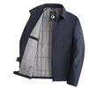 Romon Men's Quilted Turn-Down Collar Fleece-Lined Jacket - Autumn/Winter Style, Ideal for Middle-Aged and Elderly