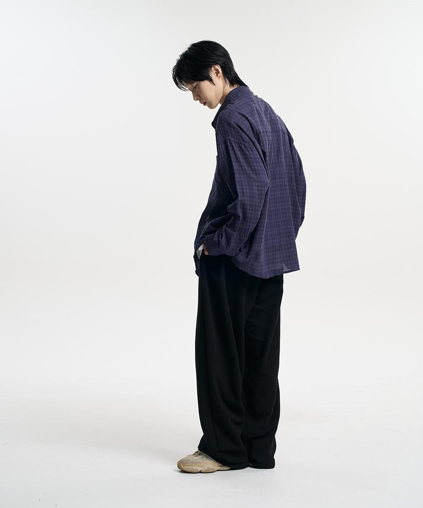 Mubeun Essential One-Pleat Wide Sweatpants Black