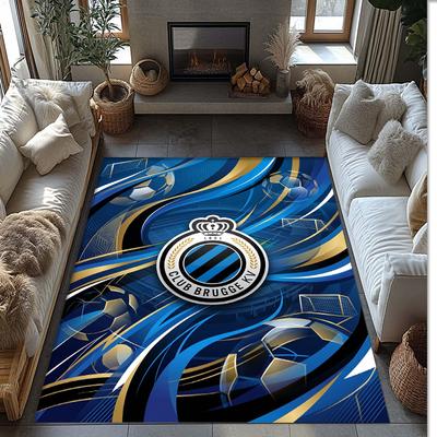 Club Brugge FC Soccer Football Pattern Soft Area Rug Non Slip Indoor Floor Carpet Sports Decor Mat for Bedroom